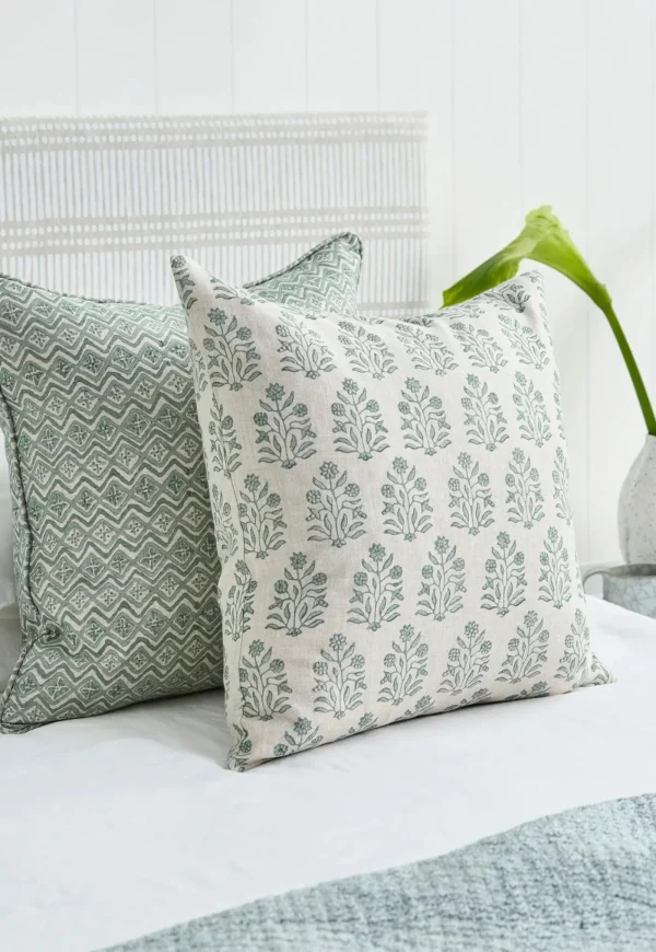 Fashion Amer Celadon Linen Cushion 50x50 Cushions & Throws