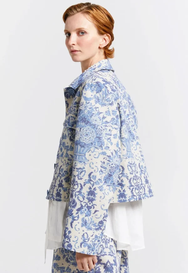 Best Antiquarian Jacket - Natural/Blue Women Blazers & Jackets