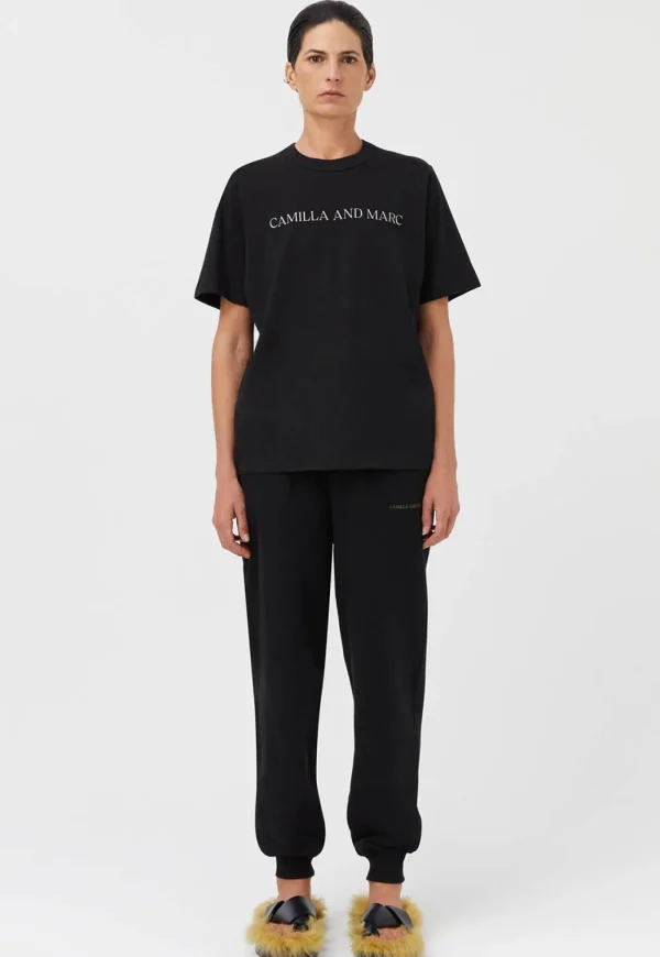 Online Asher Tee - Black w Stone Women Tops & Tees