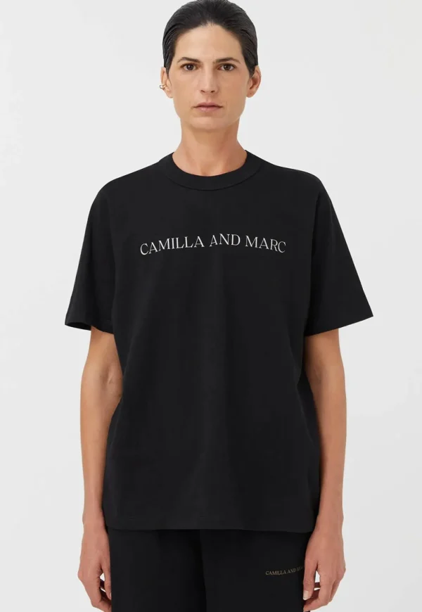 Online Asher Tee - Black w Stone Women Tops & Tees