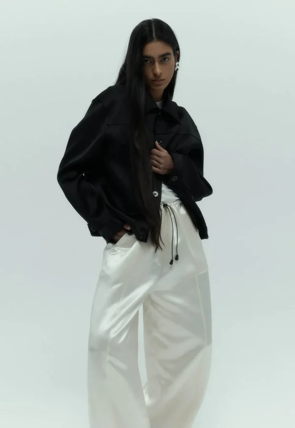 Hot Austin Jacket - Black Satin Women Blazers & Jackets