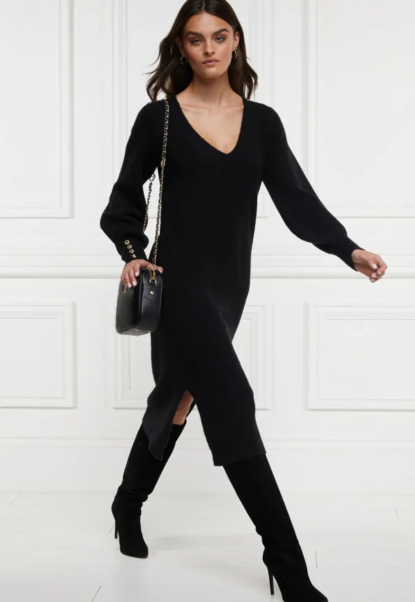 Sale Berkeley V-Neck Dress - Black Women Dresses
