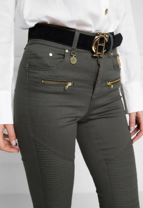 Clearance Biker Jean - Hunter Green Women Denim