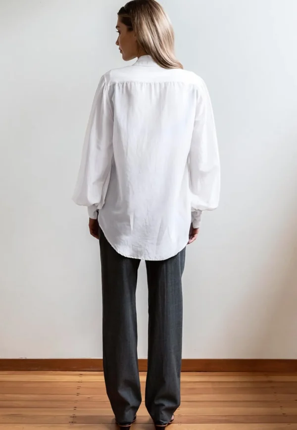 Sale Billow Sleeve Shirt - White Women Tops & Tees