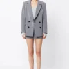 New Boston Double Breasted Blazer - Grey Women Blazers & Jackets