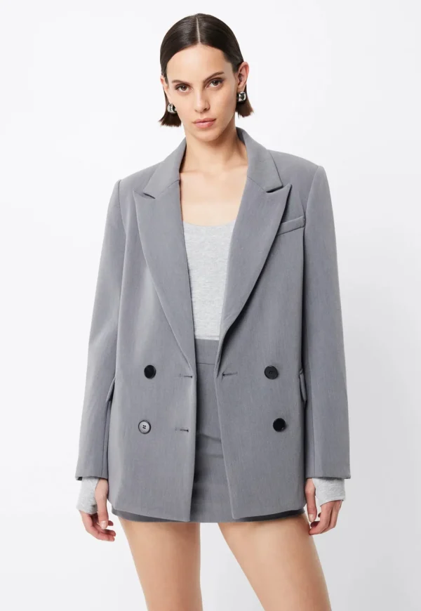 New Boston Double Breasted Blazer - Grey Women Blazers & Jackets