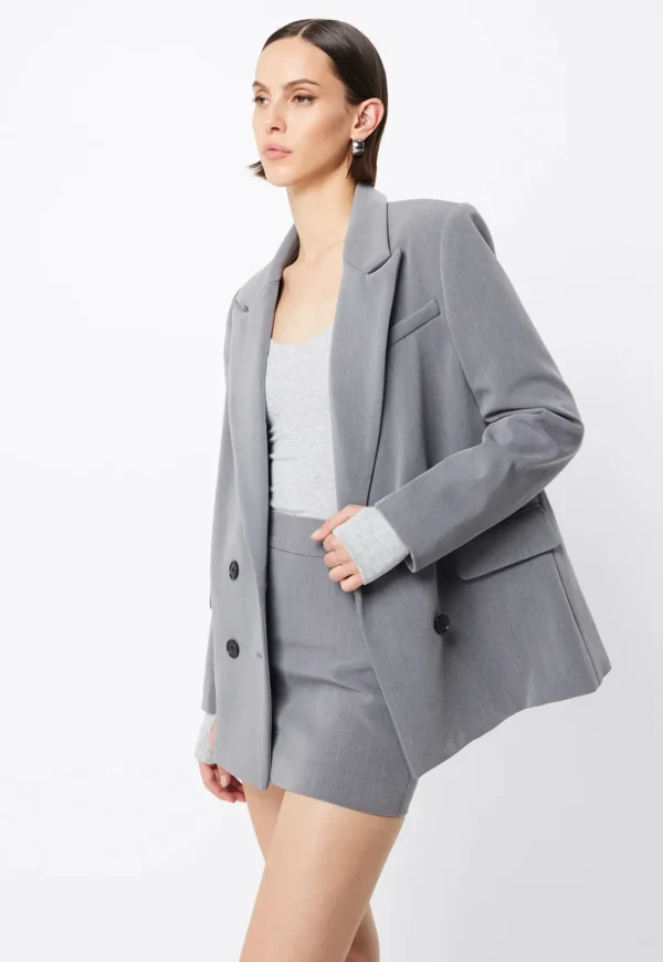 New Boston Double Breasted Blazer - Grey Women Blazers & Jackets