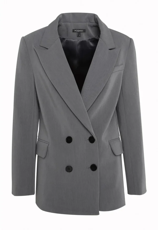 New Boston Double Breasted Blazer - Grey Women Blazers & Jackets