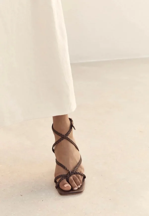 New Braided Strap Heel - Chocolate Women Footwear | Heels