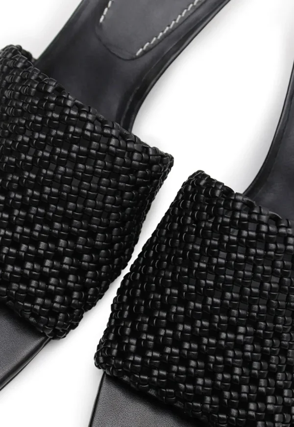 Outlet Braided Wedge Heel - Black Women Footwear | Heels