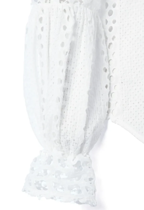 Clearance Broderie Lace Shirt - White Women Tops & Tees