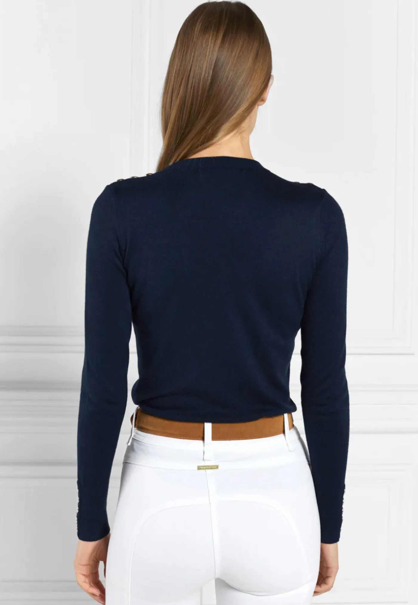 buttoned_knit_crew_neck___2-2.webp Online Buttoned Knit Crew Neck - Ink Navy Women Tops & Tees | Knitwear