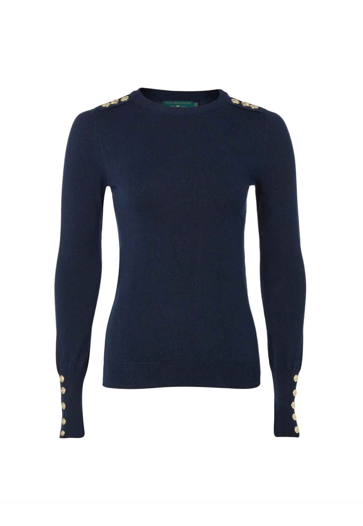 buttoned_knit_crew_neck___3-2.webp Online Buttoned Knit Crew Neck - Ink Navy Women Tops & Tees | Knitwear