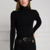 Sale Buttoned Knit Roll Neck - Black Women Tops & Tees | Knitwear