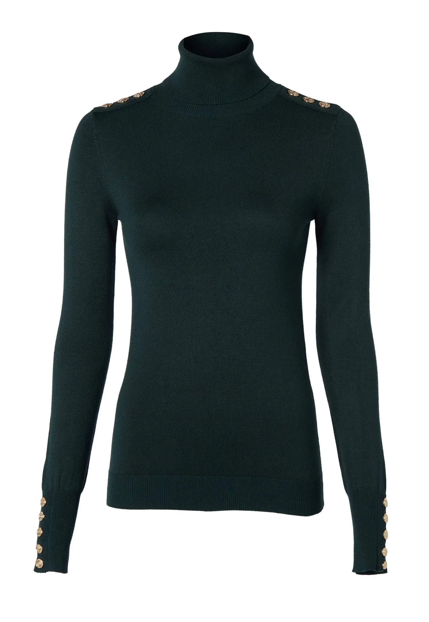 buttoned_knit_roll_neck___4.webp Hot Buttoned Knit Roll Neck - Deep Emerald Women Tops & Tees | Knitwear