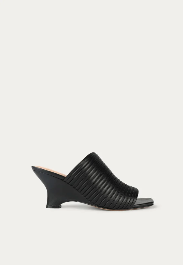 Hot Caballo Mule - Black Pleated Women Footwear | Heels