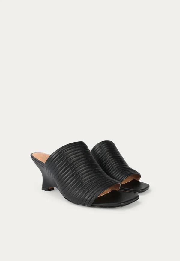 Hot Caballo Mule - Black Pleated Women Footwear | Heels