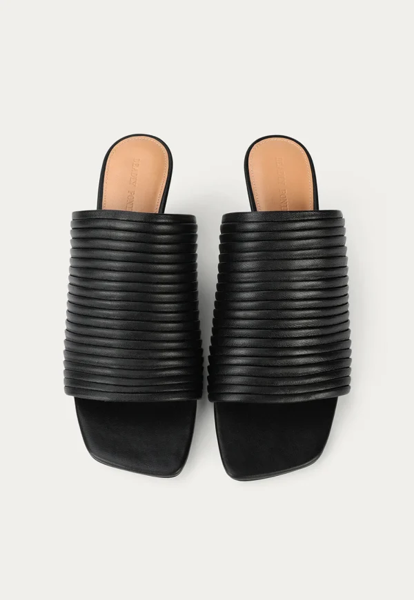 Hot Caballo Mule - Black Pleated Women Footwear | Heels