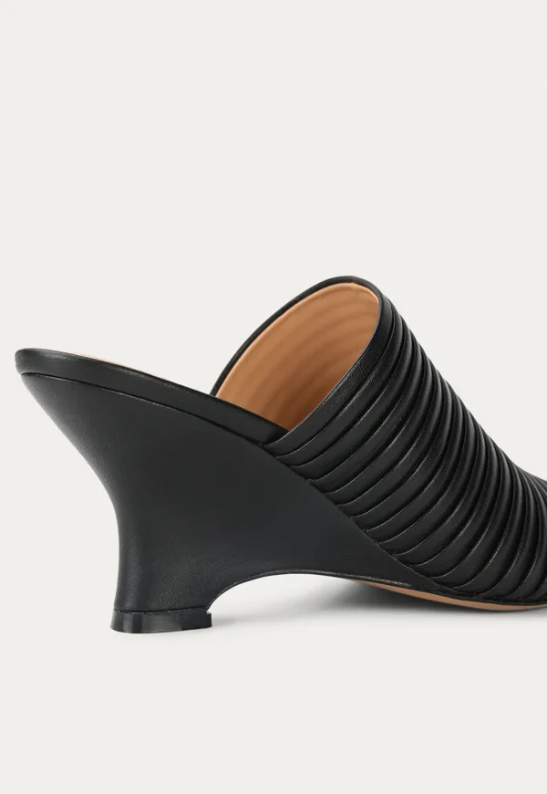 Hot Caballo Mule - Black Pleated Women Footwear | Heels