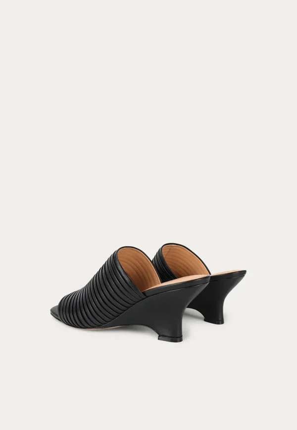Hot Caballo Mule - Black Pleated Women Footwear | Heels