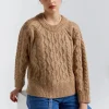 Best Cable Knit Cropped Sweater - Honey Marle Women Knitwear