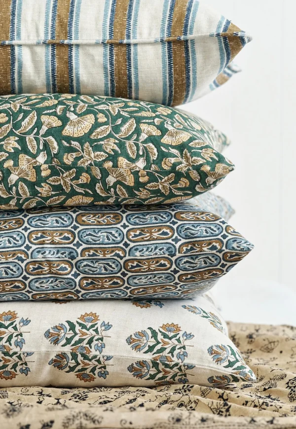 New Carezza Tobacco Linen Cushion 50x50cm Cushions & Throws