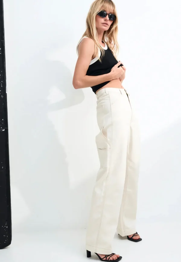 Online Carpenter Pant - Ecru Women Pants