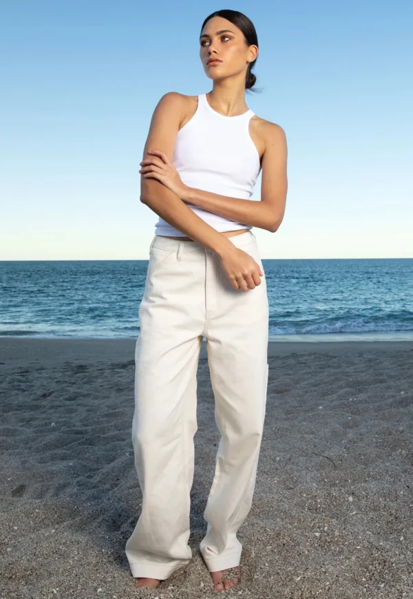 Online Carpenter Pant - Ecru Women Pants