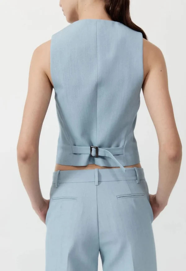 Discount Carter Vest - Stone Blue Women Tops & Tees