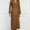 New Chelsea Trench Coat Full Length - Dark Camel Women Coats