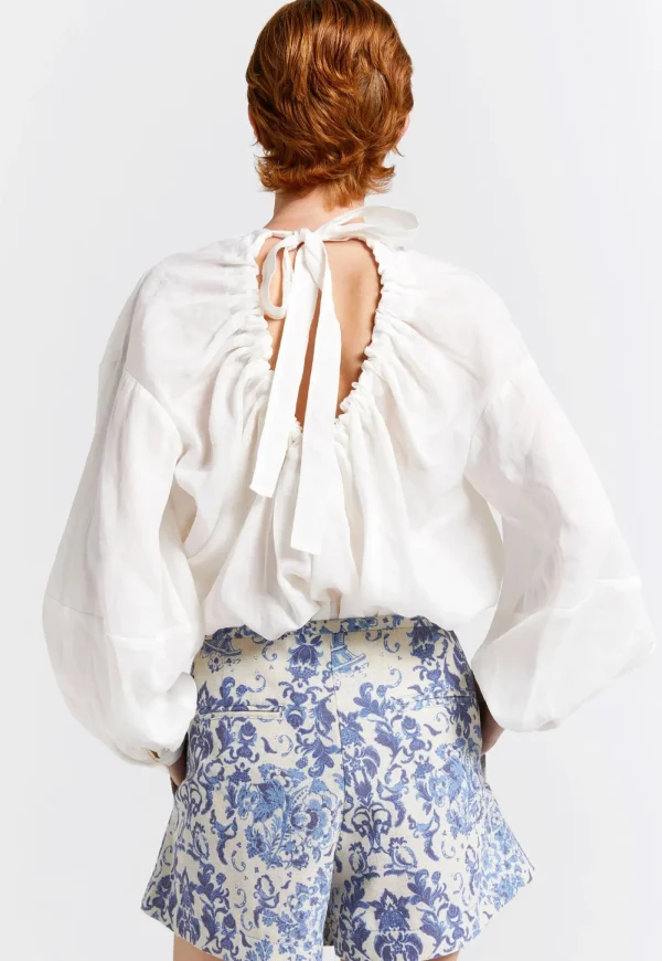 Hot Cherished Wrap Skort - Natural/Blue Women Skirts | Shorts