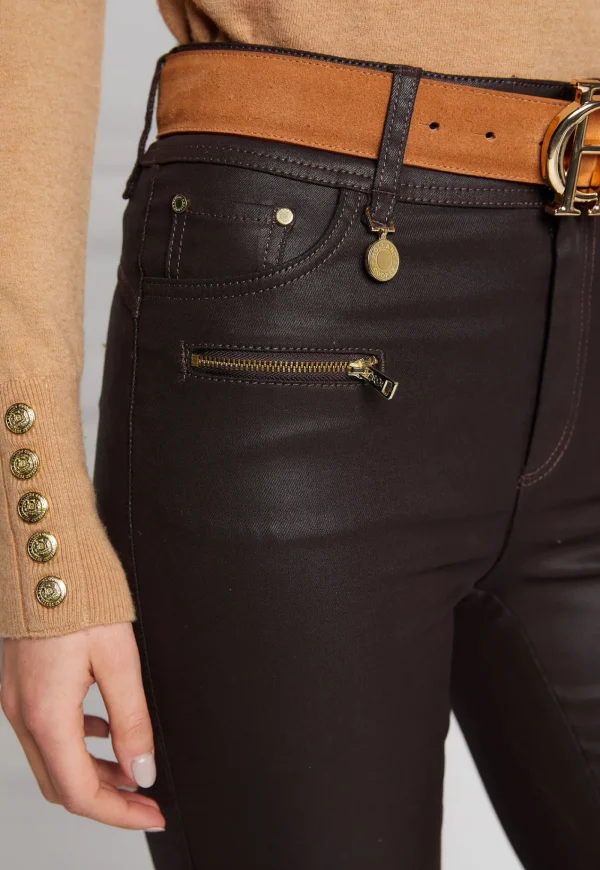 Best Coated Jodhpur Jean - Chocolate Women Denim