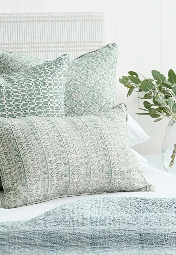 Outlet Corfu Celadon Linen Cushion 35x55 Cushions & Throws