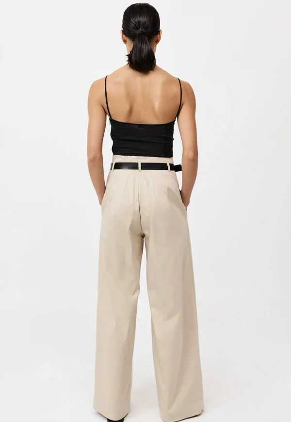 Online Cotton Paperbag Waist Trousers - Champagne Women Pants