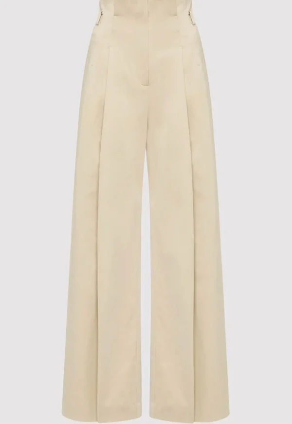 Online Cotton Paperbag Waist Trousers - Champagne Women Pants
