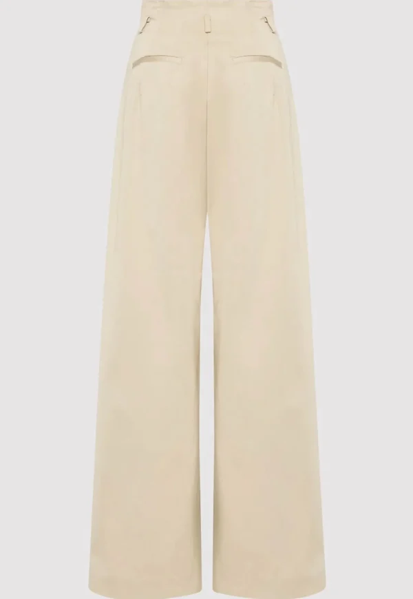 Online Cotton Paperbag Waist Trousers - Champagne Women Pants