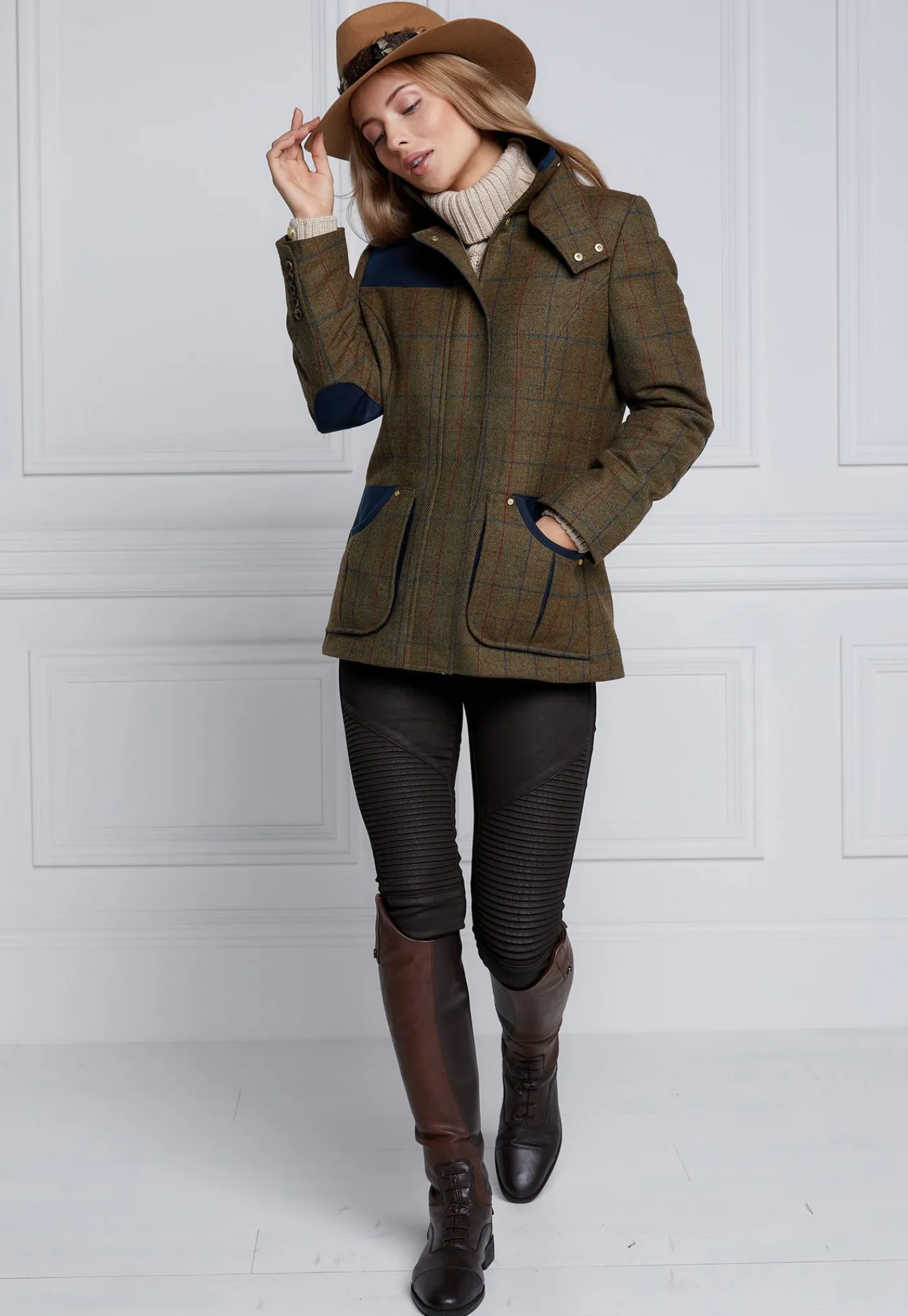 country_classic_jacket__g_0.webp Fashion Country Classic Jacket - Glen Green Check Women Blazers & Jackets