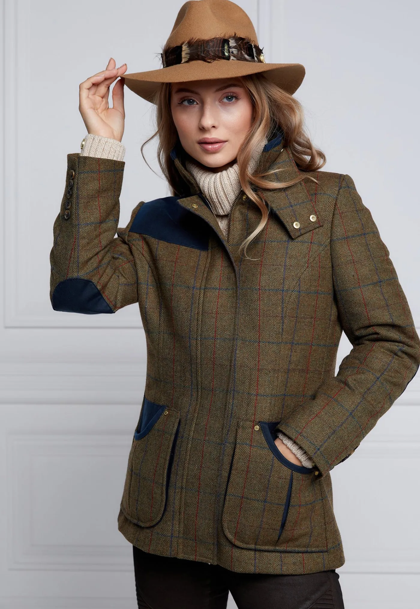 country_classic_jacket__g_1.webp Fashion Country Classic Jacket - Glen Green Check Women Blazers & Jackets