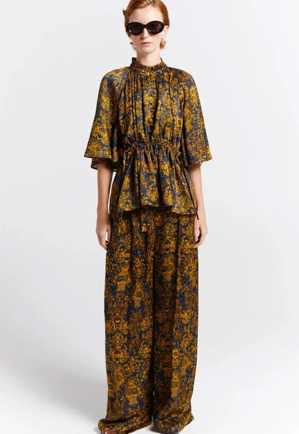 Best Curio Palazzo Pants - Navy/Antique Gold Women Pants