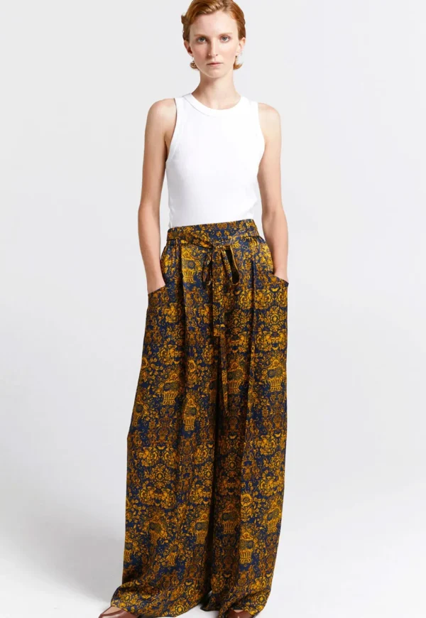 Best Curio Palazzo Pants - Navy/Antique Gold Women Pants