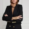 Hot Double Breasted Blazer - Black Twill Women Blazers & Jackets