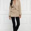 Best Double Breasted Blazer - Camel Twill Women Blazers & Jackets