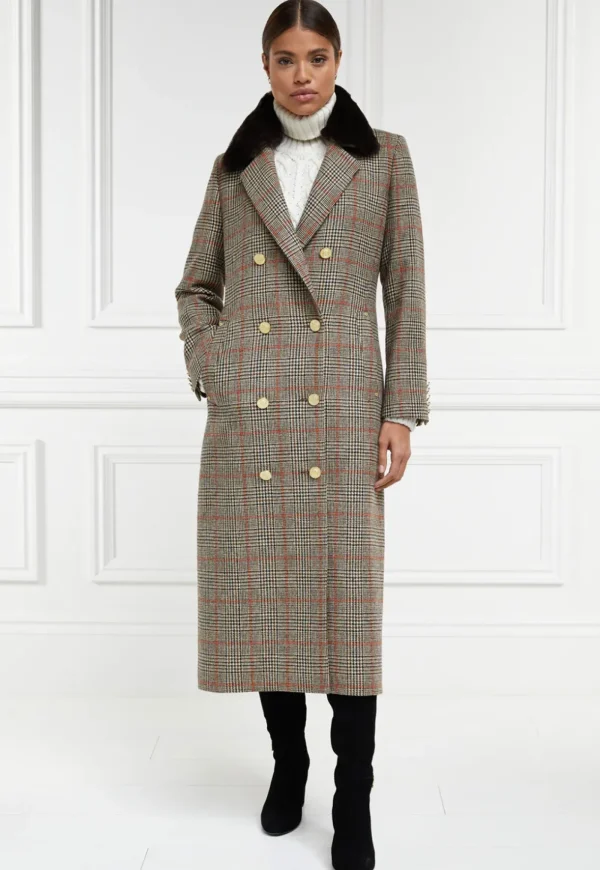 Outlet Double Breasted Shearling Coat - Orange Windsor Women Coats