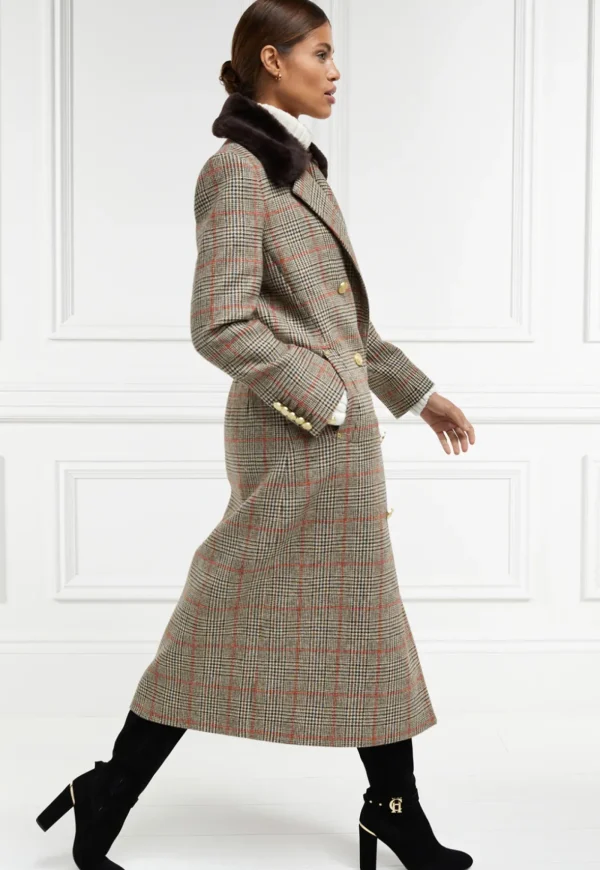 Outlet Double Breasted Shearling Coat - Orange Windsor Women Coats