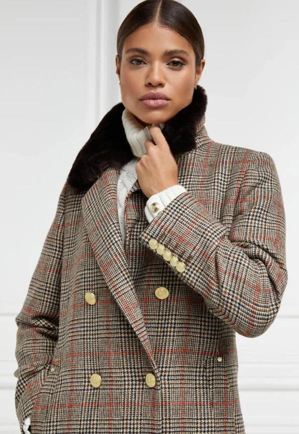 Outlet Double Breasted Shearling Coat - Orange Windsor Women Coats