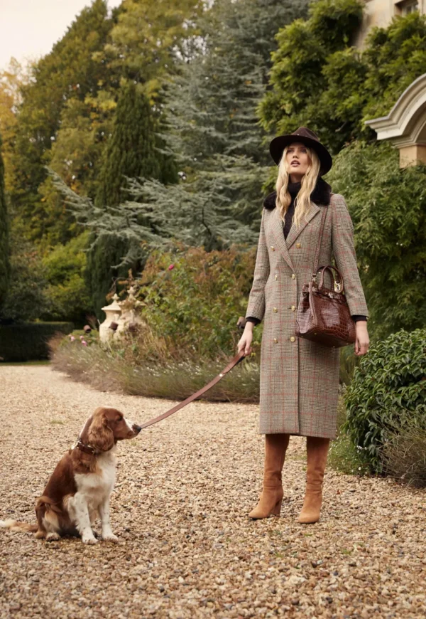 Outlet Double Breasted Shearling Coat - Orange Windsor Women Coats