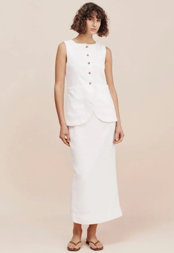 New Emma Pencil Skirt - Ivory Women Skirts