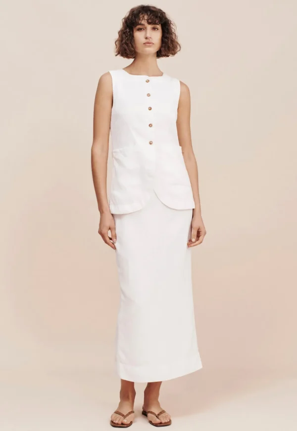 New Emma Pencil Skirt - Ivory Women Skirts
