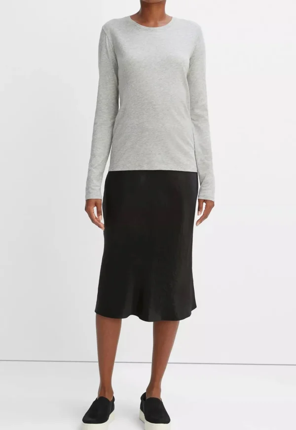 New Essential Long Sleeve Crew - Grey Women Tops & Tees