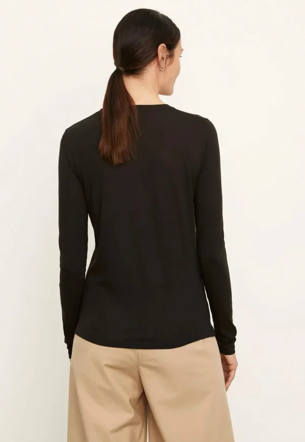 Sale Essential Long Sleeve Crew - Black Women Tops & Tees